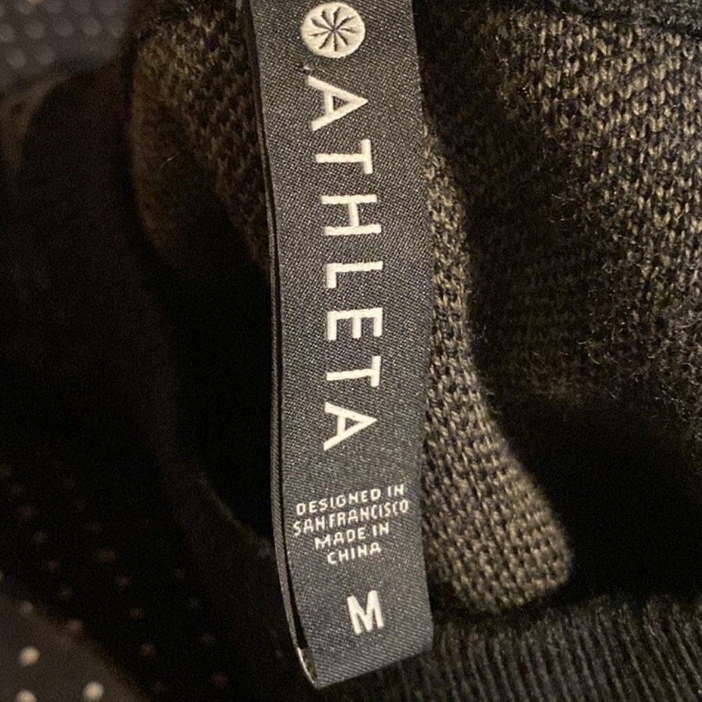 Athleta Jacquard Textured Crew Sweater Black And Brown Size Medium - Picture 5 of 6